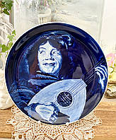 Колекційна настінна порцелянова тарілка der Lautenspieler - Frans Hals, Делфт, Делфтська порцеляна Голландія