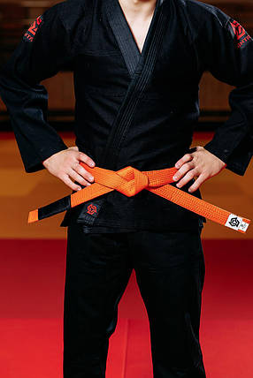 Пояс для кімоно джиу-джитсу Bjj Belt Kintayo Orange помаранчевий довжина 300 см зріст 190 см, фото 3