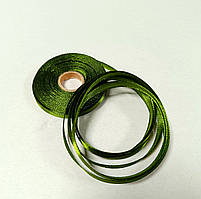 Атласна стрічка 0,6см 23 метри Оливковий