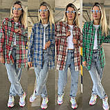 Стильна жіноча сорочка кардиган у клітину Тканина: кашемір Туреччина  Розміри 42-44, 46-48, 50-52, фото 3