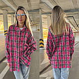 Стильна жіноча сорочка кардиган у клітину Тканина: кашемір Туреччина  Розміри 42-44, 46-48, 50-52, фото 4