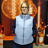 Жіноча блакитна жилетка коротка на замок S