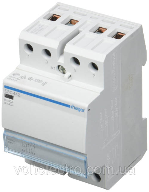 Контактор модульный ESC442, 40A, 2НО+2НЗ, 230В, Hager: продажа