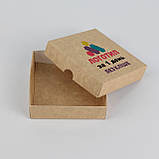 Маленькі Крафт Коробочки з Друком Лого 90*90*25 мм - уп 10 шт - Фірмові Коробочки для хендмейду, фото 2