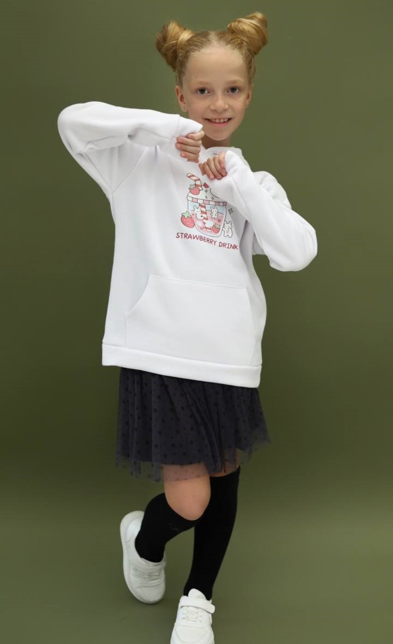 Худі для дівчинки.Білий, фото 1
