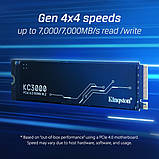 Накопичувач SSD 512 GB Kingston KC3000 M.2 2280 PCIe 4.0 x4 NVMe 3D TLC (SKC3000S/512G) M.2 2280 DS, фото 3