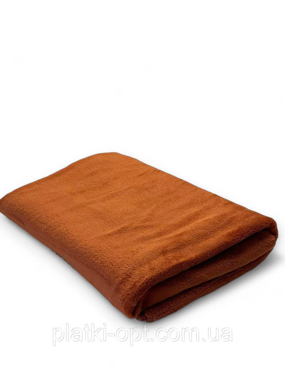 Рушник банний великий однотонний з мікрофібри (теракотовий) 160х90 см.
