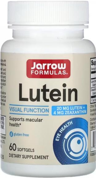 Лютеїн для зору Jarrow Formulas Lutein 20 мг 60 гельових капсул