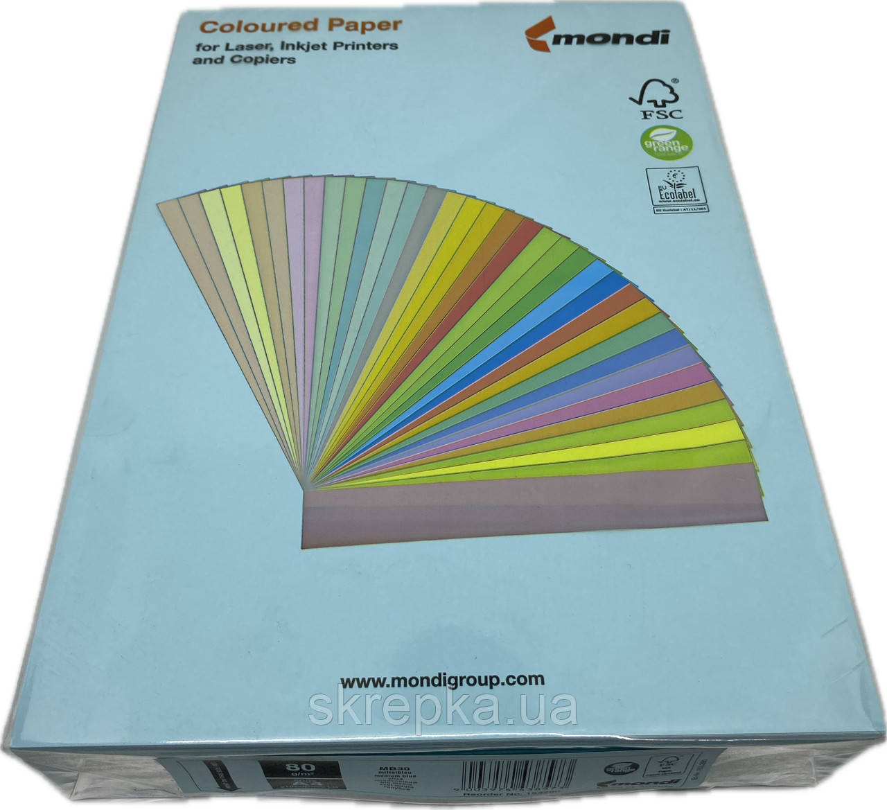 Папір кольоровий Pale блакитний 500 л. А4 80 г/м² Mondi MB 30