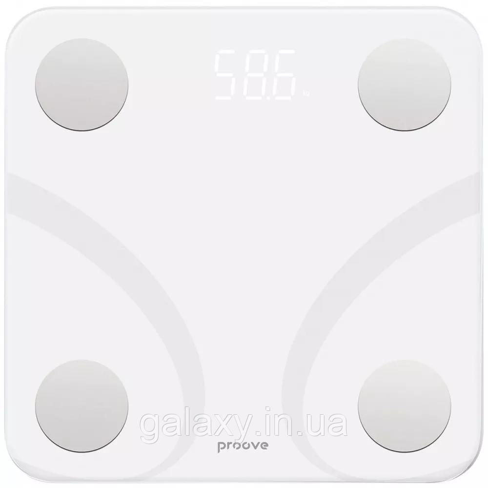 Смарт ваги Proove підлогові з Bluetooth скляні сенсорні Balance White SLBF00010002