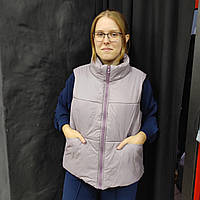 Жіночий блакитний жилетка короткий на замок XL