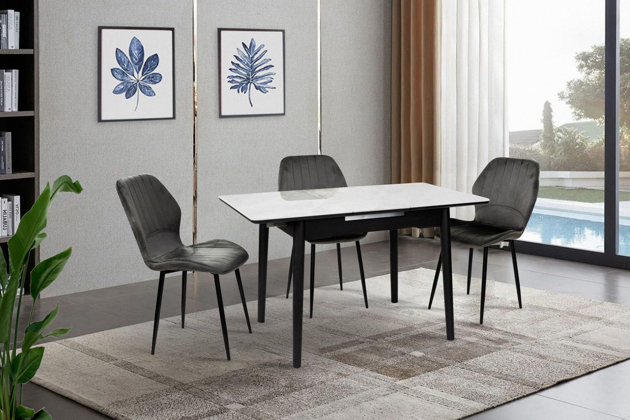 Стіл обідній Нептун 95-125 см (кераміка/бетон), фото 1