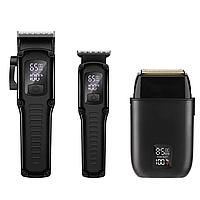 Професійний комбо-набір (машинка+тример+шейвер) Hots Professional Combo Total Black Plastic & Metal (HP-977-BK)