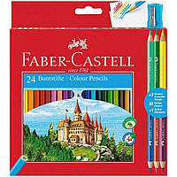 Набір кольорових олівців 24 кол. ( 3 двосторонні + точилка ) Faber-Castell, 110324