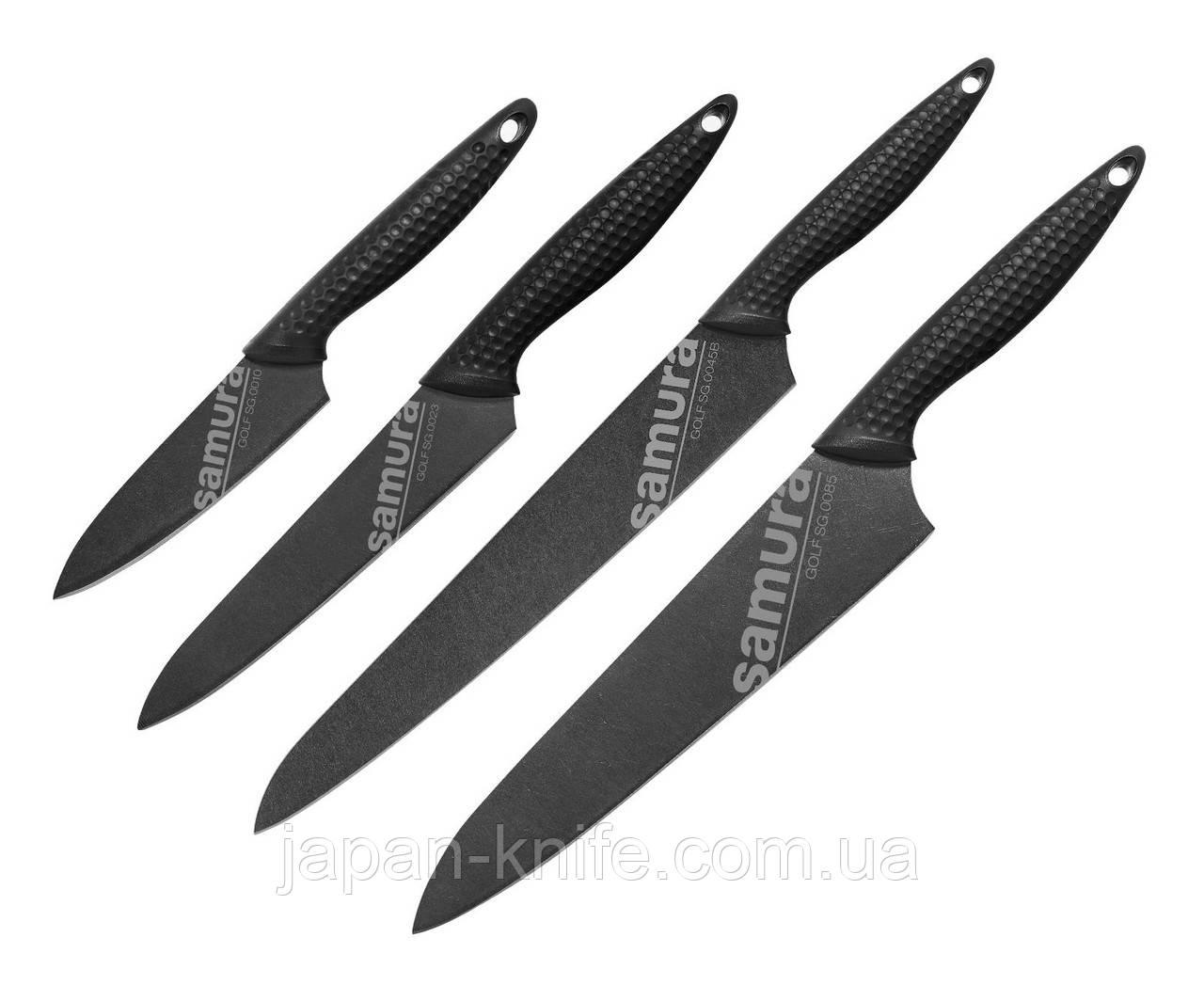 Набір з 4-х кухонних ножів SAMURA GOLF Stonewash SG-0240B, фото 1