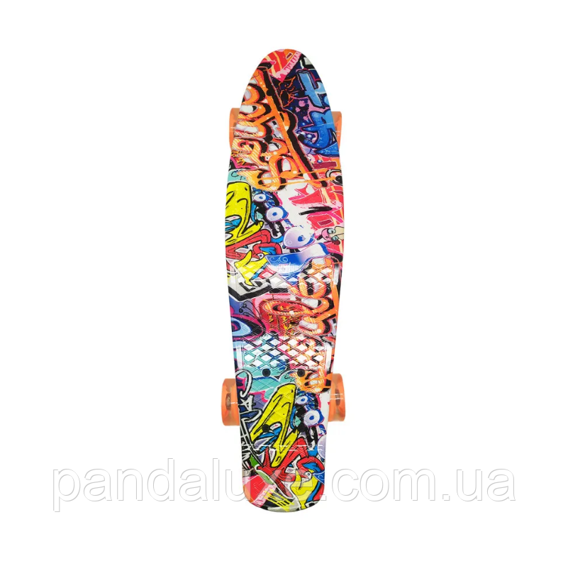 Скейт дитячий красивий Пенні борд PU колеса зі світлом, 55 см, фото 2