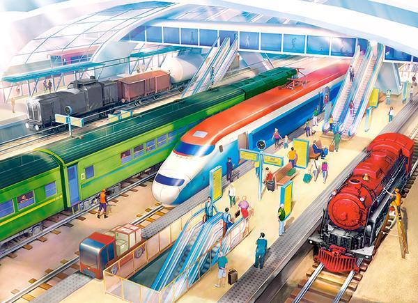 Пазли Castorland на 100 елементів (40 х 29 см) Залізничний вокзал