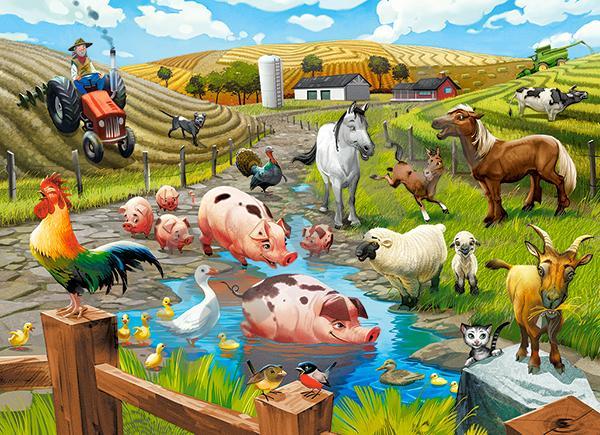 Пазли Castorland на 70 елементів (40 х 29 см) Життя на фермі