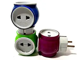 Трійник у розетку/електричний мультиєвро універсальний 10-16А