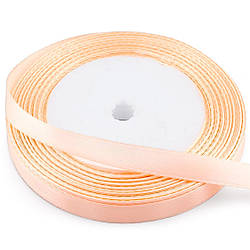 Стрічка атласна 0,7 см +-23 м 1 шт. Персиковий неон