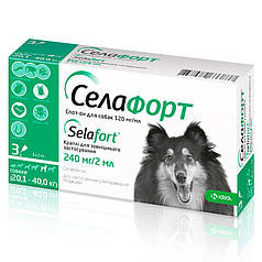 Краплі Селафорт від бліх кліщів і гельмінтів для собак 20-40 кг