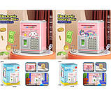 Сейф-копилка MK 5398, 19 см, сейф із кодом, відбиток, затягує купюри, музика, звук (англійський), світло, фото 2