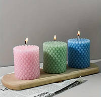 Силіконова форма молд для виготовлення свічок "Циліндр бульбашки"