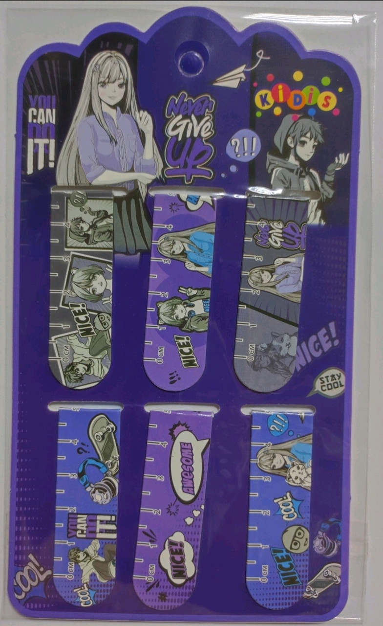 Закладка з магнітом 13184 Anime 6 шт. на картонному планшеті