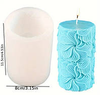 Силіконова форма молд для виготовлення свічок "Циліндр Пуансеттія"