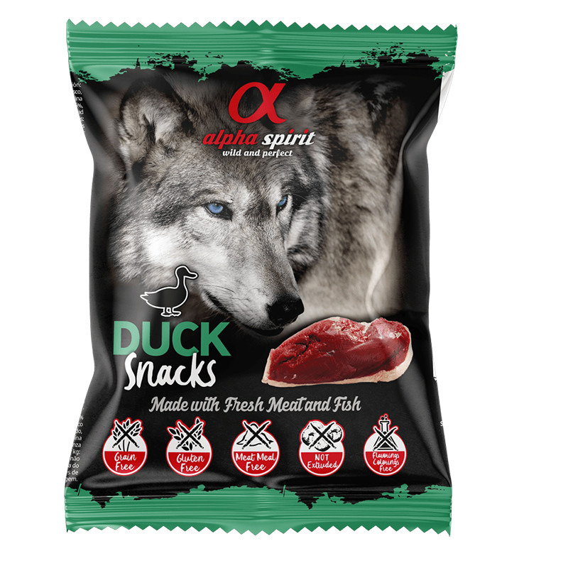Ласощі для собак Alpha Spirit Dog Snacks Duck з качки, кубики 50 г