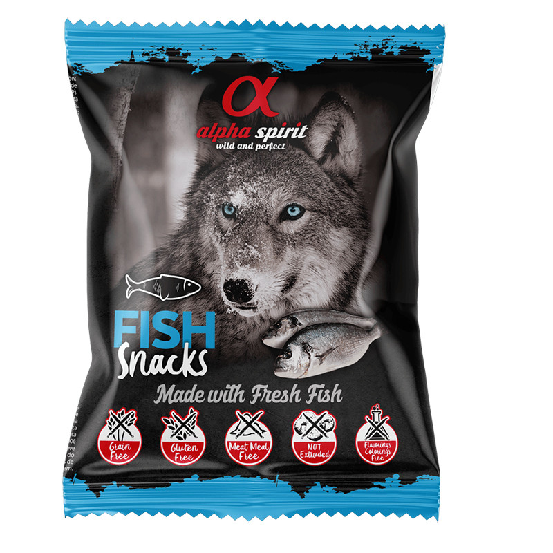Ласощі для собак Alpha Spirit Dog Snacks Fish з риби, кубики 50 г