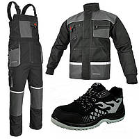Спецодяг комплект робочий куртка, напівкомбінезон та кросівки, костюм спецівка роба чоловіча, польша
