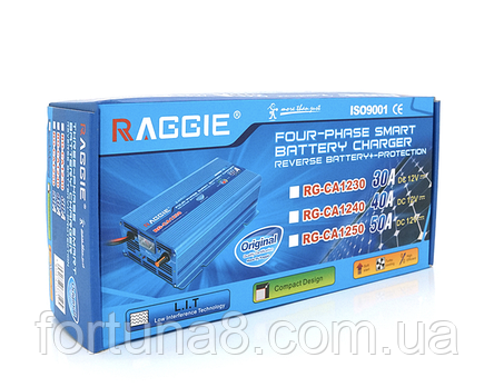 Зарядний пристрій RAGGIE RG-CA1240A для акумулятора 12V-40A крокодили Q12, фото 1