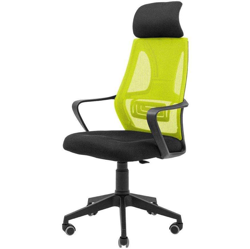 Сіткове офісне крісло з підлоговим сидіння чорне спинка зелена сітка Профі Profi Пластик Піастра Richman, фото 1