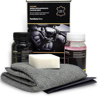 Комплект для фарбування та реставрації шкіряного салону Furniture Clinic, 100 мл Чорний