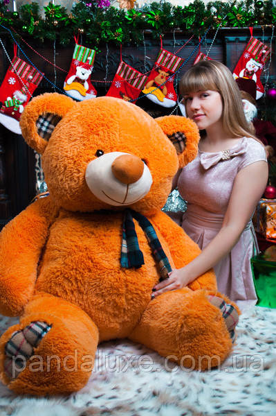 М'яка іграшка великий плюшевий помаранчевий ведмедик