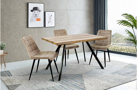 Стіл обідній нерозкладний в стилі лофт Метрополь 120 Мікс меблі, фото 1