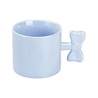 Керамічна чашка з ручкою у вигляді бантика Serious Life 350 мл блакитна