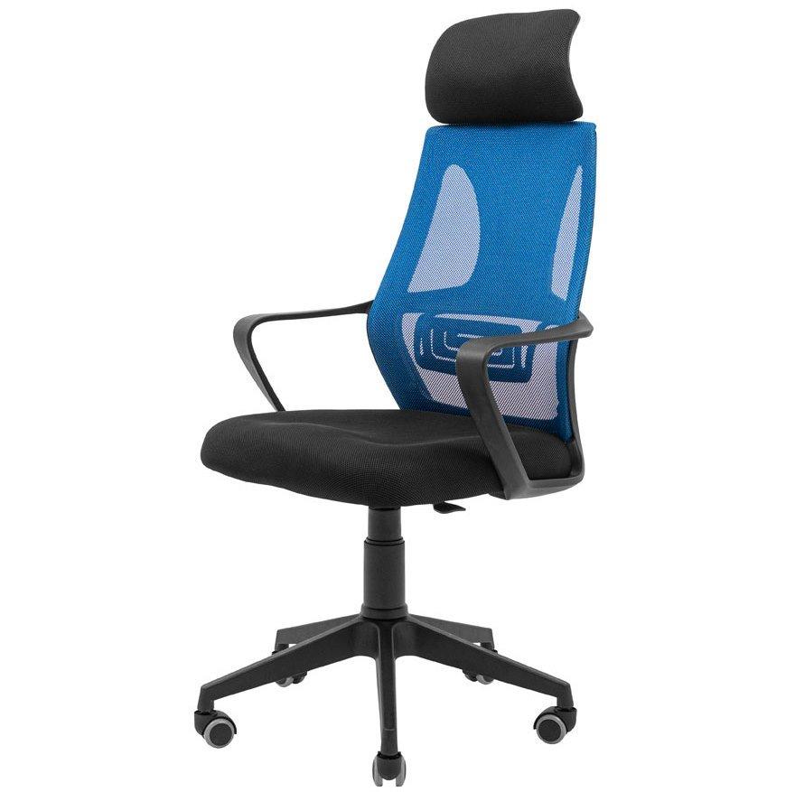 Сіткове офісне крісло з підлоговим сидіння чорне спинка синя сітка Профі Profi Пластик Піастра Richman, фото 1