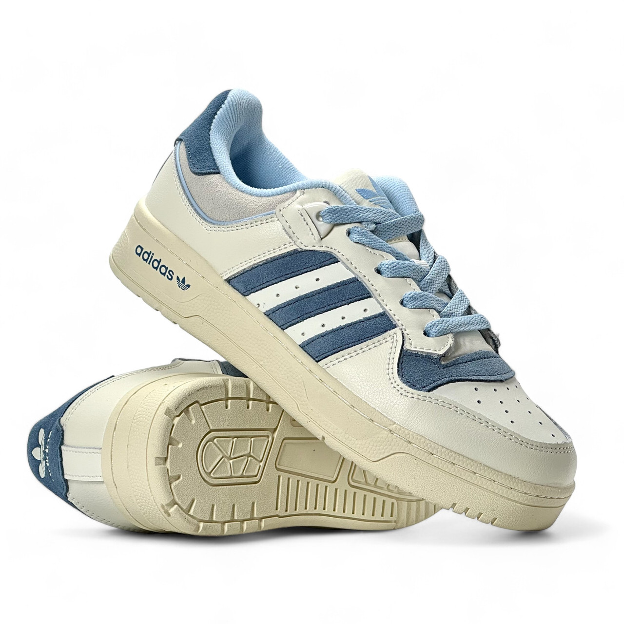 Жіночі кросівки весняні Adidas Rivalry Low шкіряні молочні демісезонні
