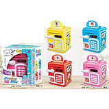 Скарбничка MK 5411, 19 см, сейф із кодом, музика-звук, затягує купюри, відбиток, світло, фото 2