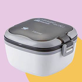 Ланч бокс із набором приладів універсальний контейнер для обіду 750 мл Герметичний судок із ручками для їжі