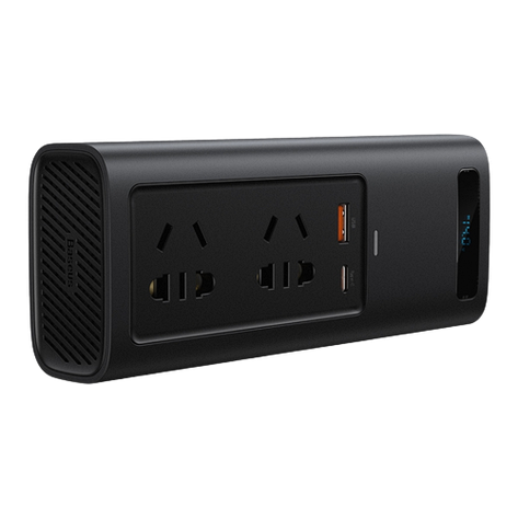 Автомобільний інвертор Baseus In-car 150W 220V EU Чорний (CRNBQ-A01), фото 3
