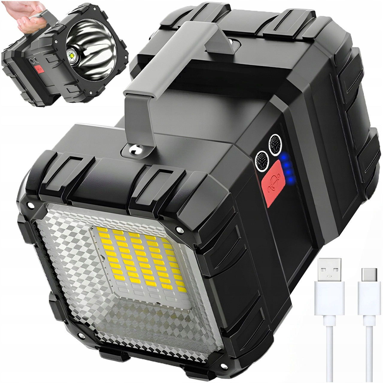 Ліхтар-прожектор і шукач Arsa Go 1800 Lm Led потужний з акумулятором двосторонній Powerbank для біваку Cree