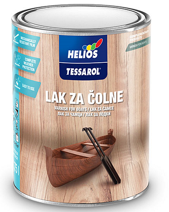 Яхтний лак для дерева глянцевий HELIOS TESSAROL уретано-алкідний, 0,2л, фото 1