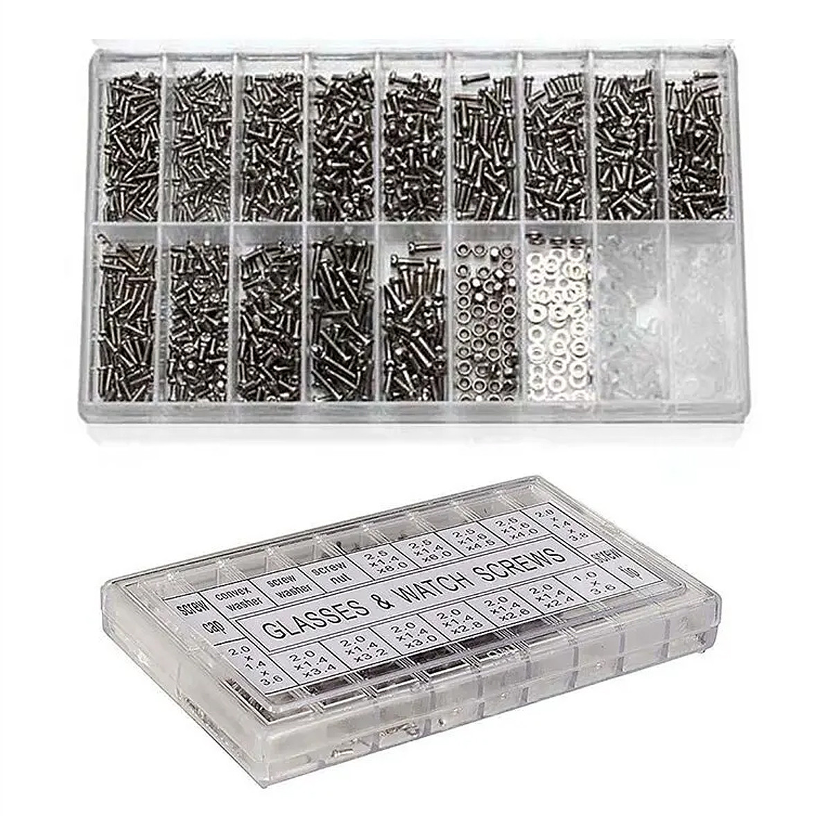 Гвинти для окулярів, об'єктива, електроніки з неіржавкої сталі 1000 шт 18 найменувань, фото 1