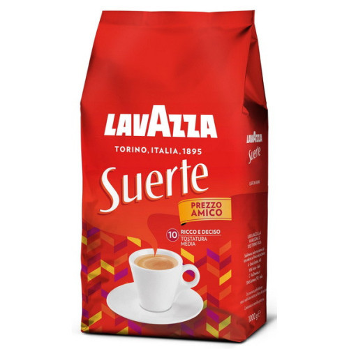 Кава в зернах Lavazza Suerte 1кг Італія Лавацца Оригінал міцний насичений смак