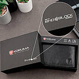 Чоловічий портфель з натуральної шкіри чорний Sm-901gbl маленький чоловічий шкіряний противокрадіжний з Rfid захистом для, фото 9