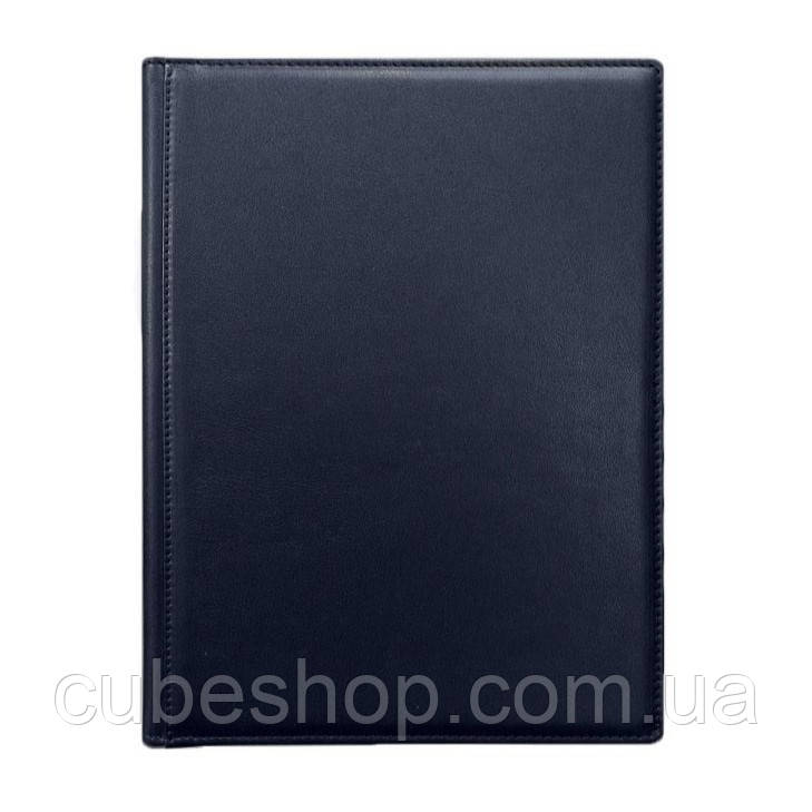 Шкіряна папка для документів на підпис (темно-синя)