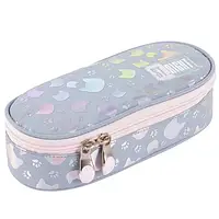 Пенал-тубус St.right з кишенькою на клапані "срібні котики" Bp26 Majewski